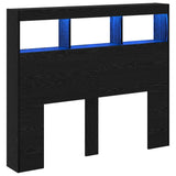 Headboard Black Oak 120 x 17 x 102 cm Engineered Wood 869113