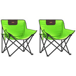 ZNTS Camping Chairs with Pocket Foldable 2 pcs Green 366552