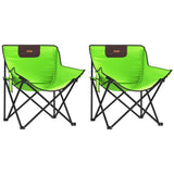 ZNTS Camping Chairs with Pocket Foldable 2 pcs Green 366552