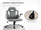 Computer Gaming Chair, Office Desk Swivel Chair, PU Leather Racing Chair with 90&deg Flip-up T3398P328217