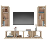 4 Piece TV Cabinet Set Sonoma Oak Engineered Wood 3114200