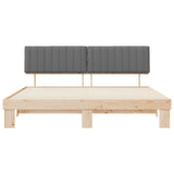 Bed Frame with Upholstered Headboard Light Grey 200 x 200 cm 3398094