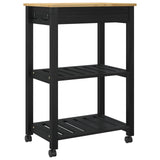 Kitchen Trolley MONZA Black 60 x 40 x 88.5 cm Solid Pine Wood 42027035