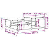 Coffee Table Smoked Oak 107x107x40 cm Engineered Wood 837754