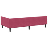 Corner Bed Frame with Headboard Wine Red 100 cm x 200 cm Velvet 42016168