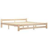 Bed Frame Natural Wood Solid pine wood, Plywood Double Durable 321997