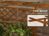 Wooden Trellis Planter Box, Raised Garden Bed to Grow Vegetables, Herbs and Flowers, Orange T3398P318844