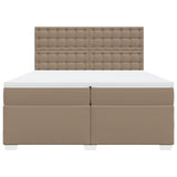 Box Spring Bed with Mattress Cappuccino 200x200 cm Faux Leather 3290739