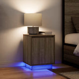 Bedside Cabinet with LED Lights Sonoma Oak 38x34x50 cm 861269