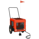 Pet Bike Trailer Orange and Black Oxford Fabric and Iron 93928