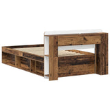 Bed Frame with Storage Old Wood 100 x 200 cm Engineered Wood 3433339