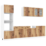 ZNTS 7 Piece Kitchen Cabinet Set Kalmar Old Wood Engineered Wood 3314739