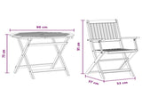 Outdoor Furniture Set 5 pcs Natural Solid Eucalyptus Wood 3422833