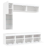 7 Piece TV Wall Cabinet Set with LED Lights White 3216757