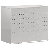 Wheelie Bin Storage for 2 Bins Silver 136 x 77.5 x 115.5 cm 3394788