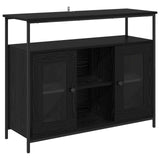 Sideboard Black Oak 100 x 35 x 80 cm Engineered Wood 882817