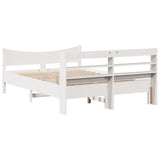 Bed Frame with Headboard White 120x190 cm Small Double Solid Wood Pine 3307063