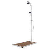 Garden Shower with Brown Base 220 cm Aluminium 3070791