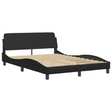 Bed Frame "Dover" Black 137x190 cm Faux Leather 373285