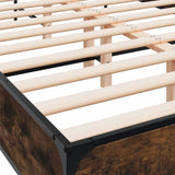 Bed Frame Smoked Oak Engineered wood, Metal 140 x 190 cm 3280079