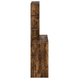 Desk with Shelf Smoked Oak 78.5 x 37 x 154.5 cm Engineered Wood 869342