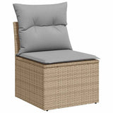 Garden Sofa Set 14 pcs Beige and Light Grey Poly Rattan 3364957
