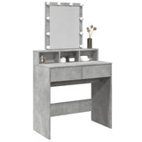 Dressing Table with LED Concrete Grey 80x41x144.5 cm 848181