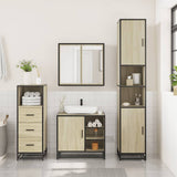 ZNTS 3 Piece Bathroom Furniture Set Sonoma Oak Engineered Wood 3301026