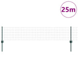 Fence with Posts Green 0.4 x 25 m Steel 3336009