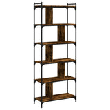 Bookcase 6-Tier Smoked Oak 76x32x192 cm Engineered Wood 833947