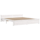 Bed Frame without Mattress White Solid Wood 200x200 cm 815065