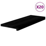 Stair Treads 20 pcs Brown Black 70x25x2 cm Solid Wood Oak 3283061