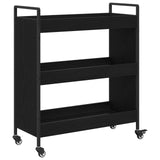 Kitchen Trolley Black Oak 70 x 30 x 82 cm Engineered Wood 879626