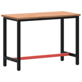 Workbench 115x55x81.5 cm Solid Wood Beech and Metal 3188904