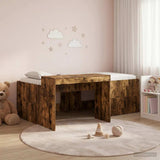 Kids'High Bed Frame with Desk Smoked Oak 80 x 200 cm 3422647