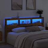 Headboard with Shelf Old Wood 200 x 17 x 102 cm Engineered Wood 886253