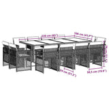 13 Piece Garden Dining Set with Cushions Black Poly Rattan 3210867