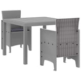 Garden Dining Set 3 pcs Light Grey Polypropylene 3378690