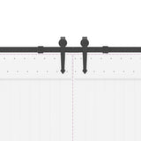Sliding Door Hardware Kit 305 cm Steel Black 3295781