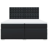 Box Spring Bed with Mattress Black 200x200 cm Faux Leather 3290736