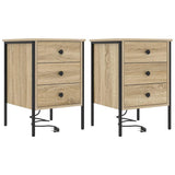 Bedside Cabinet with Drawer 2 pcs Sonoma Oak 42 x 41 x 61 cm 859483