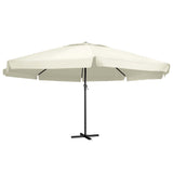 Garden Parasol with Aluminium Pole 600 cm Sand White 47370
