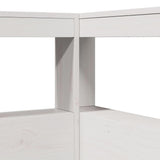 Bookcase Headboard L-Shaped White 80 cm Solid Wood Pine 859278