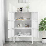 Highboard White 80x35x135 cm Steel 335878
