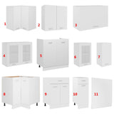 11 Piece Kitchen Cabinet Set Lyon White Engineered Wood 3067663