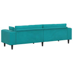 Velvet Sofa with Cushion Turquoise 208 cm Velvet 3335161
