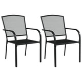 Garden Dining Set Anthracite Steel 3 Piece Set Stackable 3187965