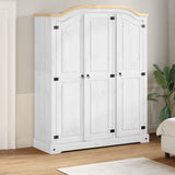 Wardrobe Corona White 151.5x52x186 cm Solid Wood Pine 4012159