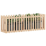 Garden Raised Bed with Fence Design 200x50x70 cm Solid Wood Pine 832512