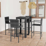 5 Piece Outdoor Bar Set with Armrest Poly Rattan Grey 3064809